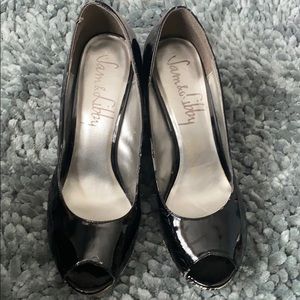 Black stylish wedges